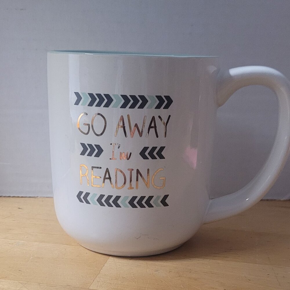 MUG Coffee Tea Stoneware GO AWAY I'M READING 10 Strawberry Street Brand